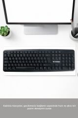 Kablolu Q Klavye Bilgisayar Ofis Klavyesi TK01 Siyah