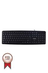 Kablolu Q Klavye Bilgisayar Ofis Klavyesi TK01 Siyah