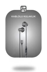 Kablolu Kulaklık Type-C Girişli Kulak İçi Kulaklık TC06 Gri