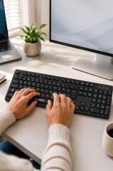 Kablolu Q Klavye Bilgisayar Ofis Klavyesi TK02 Siyah