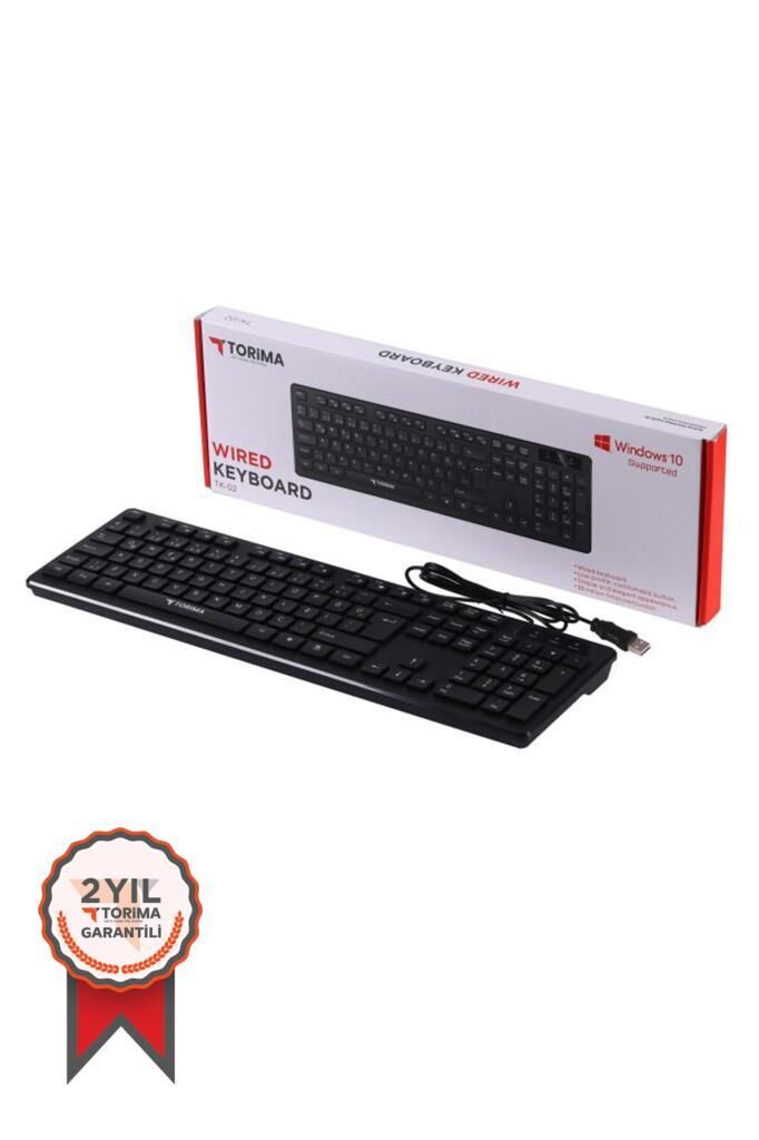 Kablolu Q Klavye Bilgisayar Ofis Klavyesi TK02 Siyah