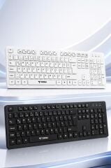 Kablolu Q Klavye Bilgisayar Ofis Klavyesi TK02 Beyaz