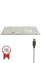 Kablolu Q Klavye Bilgisayar Ofis Klavyesi TK02 Beyaz