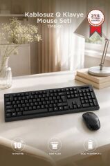 Kablosuz Q Klavye Mouse Seti TMK01 Siyah