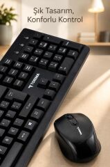 Kablosuz Q Klavye Mouse Seti TMK01 Siyah