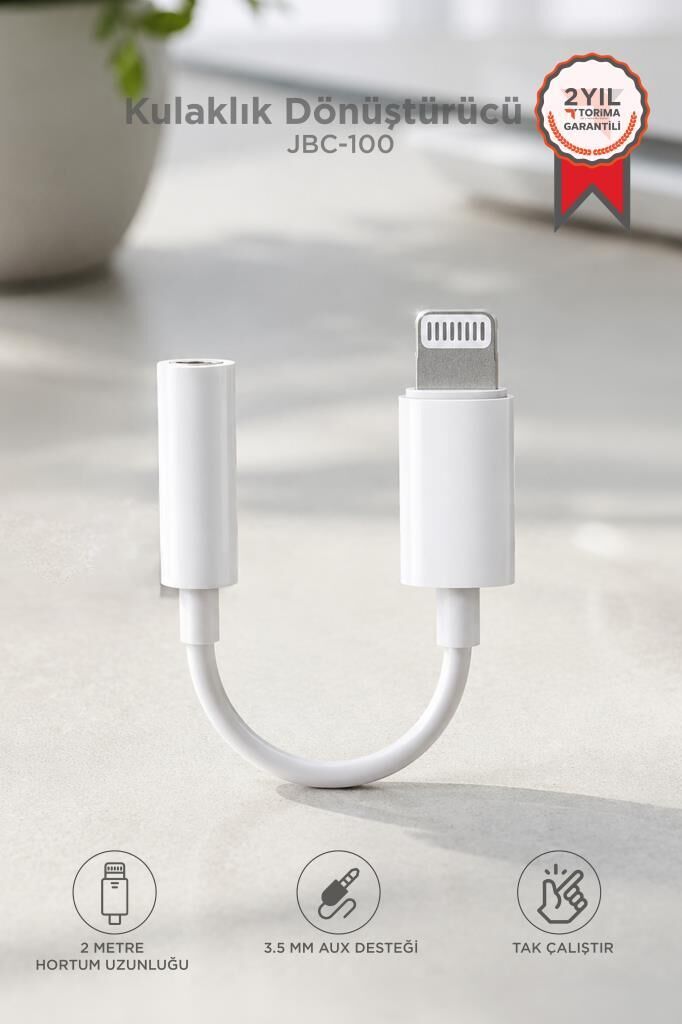 Kulaklık Dönüştürücü İphone 7 Aux JBC100 Beyaz