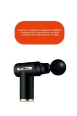 Masaj Aleti Titreşimli Şarjlı 30W Güçlü Motor 4 Başlıklı Kas Masaj Tabancası MSG-001 Siyah