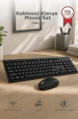 Kablosuz Q Klavye Mouse Seti TMK02 Siyah