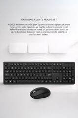 Kablosuz Q Klavye Mouse Seti TMK02 Siyah