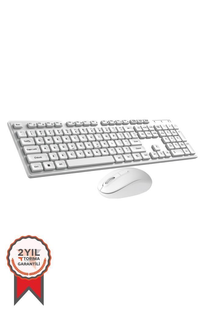 Kablosuz Q Klavye Mouse Seti TMK02 Beyaz