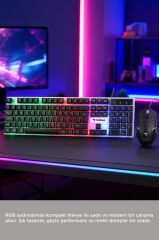 Oyuncu Rgb Işıklı Kablolu Q Klavye Ve Mouse Seti TMK03 Siyah