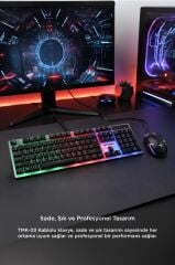 Oyuncu Rgb Işıklı Kablolu Q Klavye Ve Mouse Seti TMK03 Siyah
