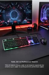 Oyuncu Rgb Işıklı Kablolu Q Klavye Ve Mouse Seti TMK03 Siyah