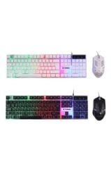 Oyuncu Rgb Işıklı Kablolu Q Klavye Ve Mouse Seti TMK03 Siyah