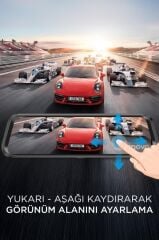 Lenovo V7AHD Siyah 1080P Araç içi 9.6inç Dokunmatik Dikiz Ayna Gece Görüşü Ön ve Arka Araç Kamerası