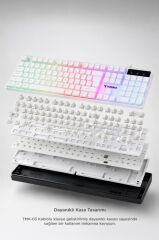Oyuncu Rgb Işıklı Kablolu Q Klavye Ve Mouse Seti TMK03 Beyaz