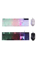 Oyuncu Rgb Işıklı Kablolu Q Klavye Ve Mouse Seti TMK03 Beyaz