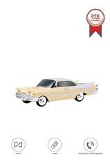 Bluetooth Hoparlör Retro Klasik Araba Tasarımlı TWS 10W FM USB Speaker D86 Bej