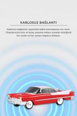 Bluetooth Hoparlör Retro Klasik Araba Tasarımlı TWS 10W FM USB Speaker D86 Kırmızı