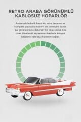 Bluetooth Hoparlör Retro Klasik Araba Tasarımlı TWS 10W FM USB Speaker D86 Turuncu