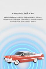 Bluetooth Hoparlör Retro Klasik Araba Tasarımlı TWS 10W FM USB Speaker D86 Turuncu