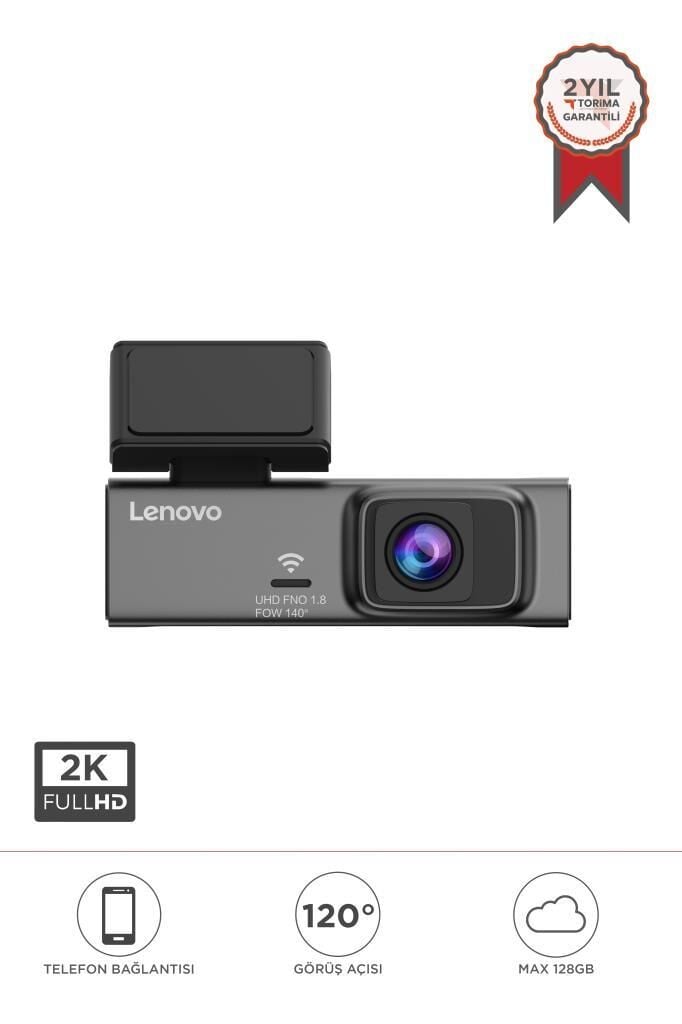 Lenovo S7/7701 Siyah 2K HD Wifi Araç içi Ön Araç Kamerası