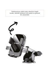 Telefon Tutucu 2si1 Arada Vakumlu Ev Ofis Araç İçi Oto Aksesuarları JX065 Siyah