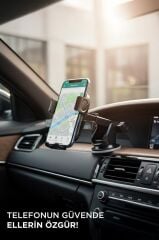 Telefon Tutucu 2si1 Arada Vakumlu Ev Ofis Araç İçi Oto Aksesuarları JX065 Siyah