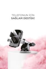 Telefon Tutucu 2si1 Arada Vakumlu Ev Ofis Araç İçi Oto Aksesuarları JX065 Siyah