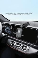 Telefon Tutucu 2si1 Arada Vakumlu Ev Ofis Araç İçi Oto Aksesuarları JX066 Siyah