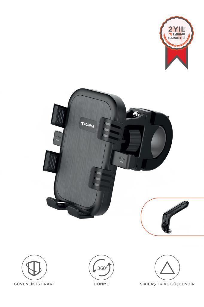 Telefon Tutucu 2si1 Arada Bisiklet Motosiklet ve Scooter Telefon Tutacağı JX067 Siyah