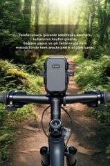Telefon Tutucu 2si1 Arada Bisiklet Motosiklet ve Scooter Telefon Tutacağı JX067 Siyah