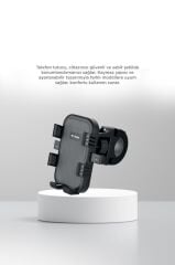Telefon Tutucu 2si1 Arada Bisiklet Motosiklet ve Scooter Telefon Tutacağı JX067 Siyah