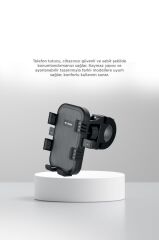 Telefon Tutucu 2si1 Arada Bisiklet Motosiklet ve Scooter Telefon Tutacağı JX067 Siyah