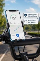 Telefon Tutucu 2si1 Arada Bisiklet Motosiklet ve Scooter Telefon Tutacağı JX067 Siyah