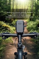 Telefon Tutucu 2si1 Arada Bisiklet Motosiklet ve Scooter Telefon Tutacağı JX067 Siyah
