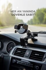 Telefon Tutucu Araç içi Döner Vakumlu Sarsıntı Önleyici Telefon Tutacağı JX068 Siyah