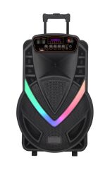 Torima NDR-V12 Siyah Mikrofonlu Kumandalı Rgb Ledli Taşınabilir Tekerlekli Bluetooth Hoparlör