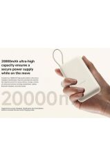 Xiaomi 33W 20.000Mah Krem Powerbank USB ve USB-C Portu ve USB-C Entegre Kablo BHR8851GL