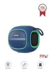 Bluetooth Hoparlör Taşınabilir Kablosuz Speaker FM Radyo USB TF Kart 5W D90 Mavi