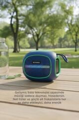 Bluetooth Hoparlör Taşınabilir Kablosuz Speaker FM Radyo USB TF Kart 5W D90 Mavi