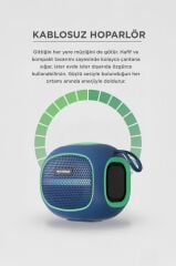 Torima Bluetooth Hoparlör Taşınabilir Kablosuz Speaker FM Radyo USB TF Kart 5W D90 Mavi