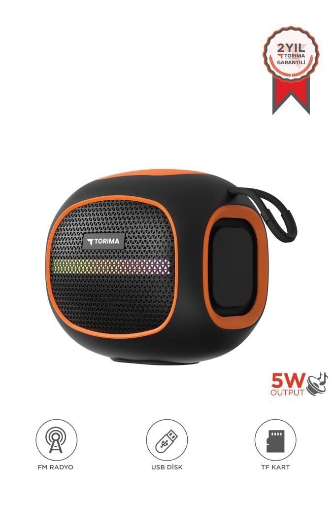 Bluetooth Hoparlör Taşınabilir Kablosuz Speaker FM Radyo USB TF Kart 5W D90 Siyah