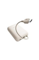 Xiaomi Power Bank 10000mAh  Krem Entegre Kablo USB ve USB-C Portu 22.5W BHR9072GL