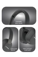 Bluetooth Kulaklık Kulak Üstü Kablosuz Kulaklık HD50 Siyah