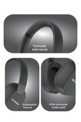 Torima Bluetooth Kulaklık Kulak Üstü Kablosuz Kulaklık HD50 Siyah