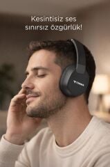 Bluetooth Kulaklık Kulak Üstü Kablosuz Kulaklık HD50 Siyah