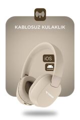 Torima Bluetooth Kulaklık Kulak Üstü Kablosuz Kulaklık HD50 Bej
