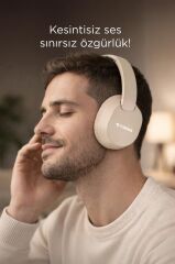Bluetooth Kulaklık Kulak Üstü Kablosuz Kulaklık HD50 Bej