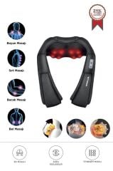 Masaj Aleti Ovalı Isıtmalı Boyun Sırt Bel Omuz Bacak Masaj Yastığı QY666 Siyah